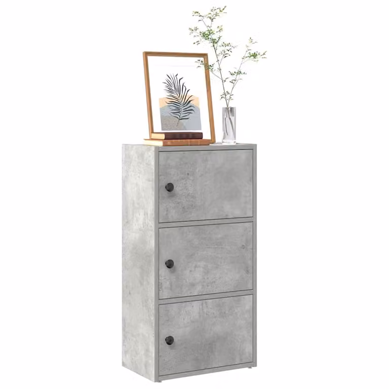 Libreria vidaXL in stile industriale grigio con pannello posteriore in legno e MDF, L 40 cm x P 24 cm x H 77 cm