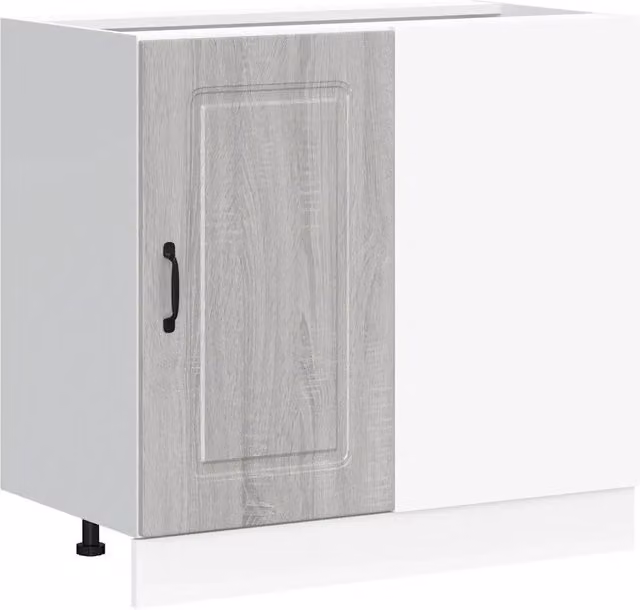 Base cucina moderna HELLOSHOP26 grigio opaco con ante a battente, L: 86 cm, P: 46 cm, H: 81,5 cm