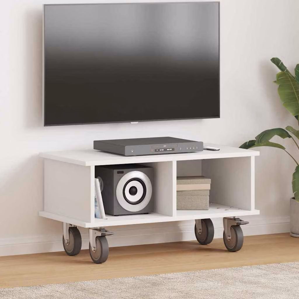 Supporto TV moderno vidaXL in legno MDF bianco L: 68,5 cm, P: 35 cm, H: 35 cm