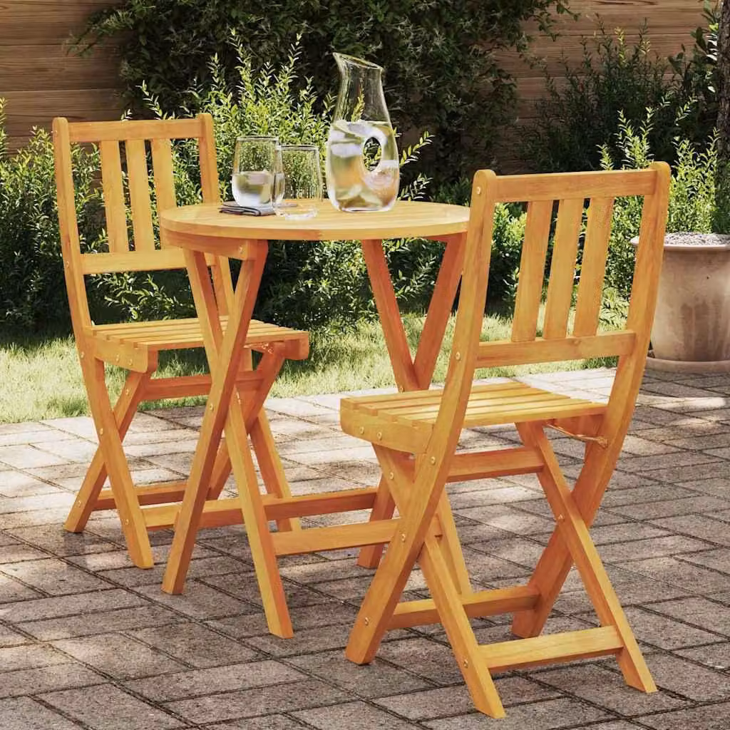 Maison Exclusive - Set da bistrot da 3 pezzi, legno massello di acacia, finitura naturale a olio