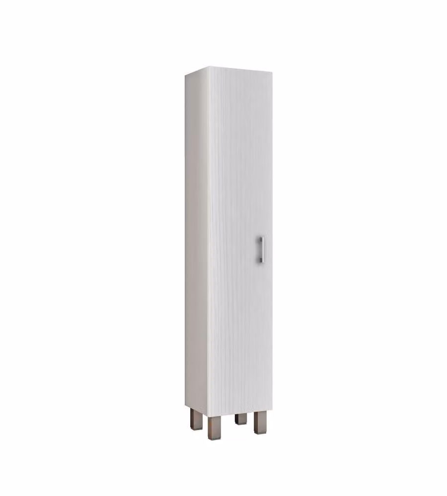 Savini Colonna Mobile Bagno con 1 Anta - Bianco Nordico - 34x34x194 cm