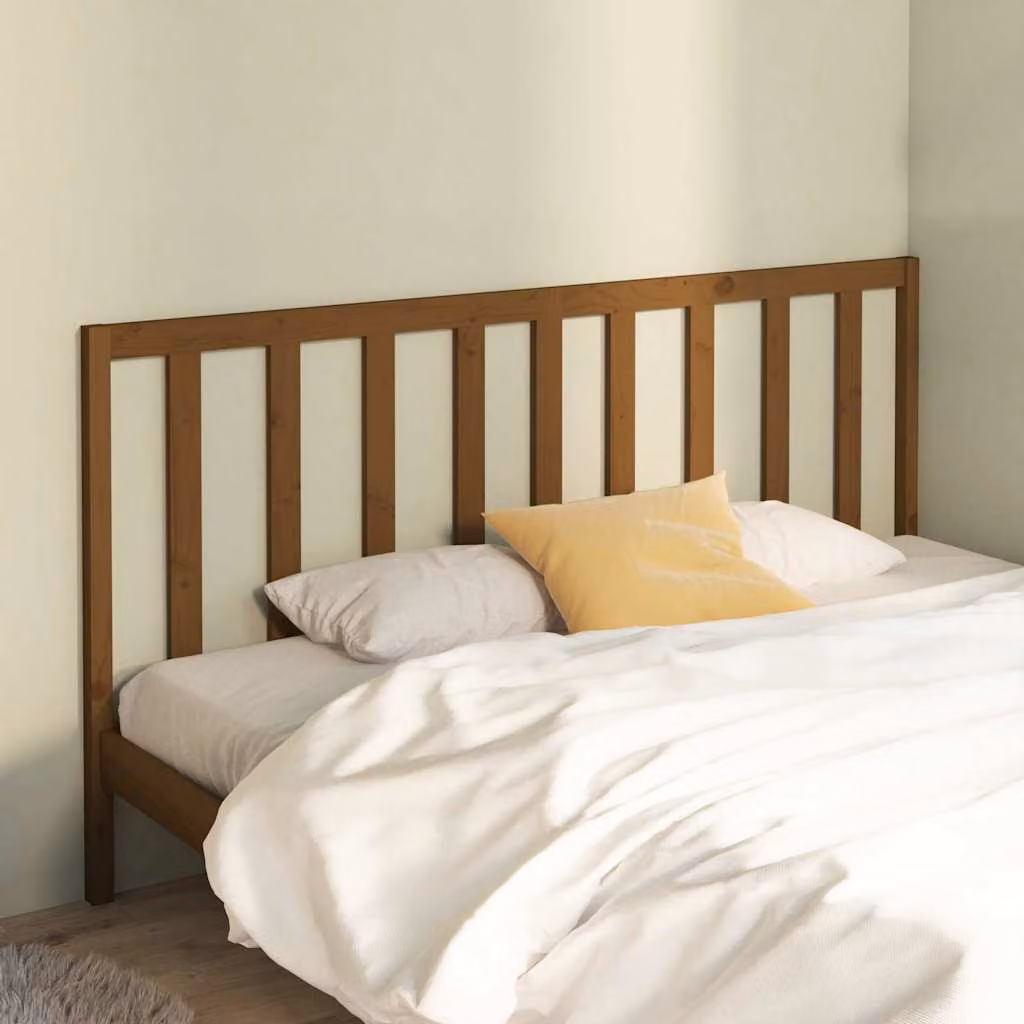 Testiera per letto vidaXL in legno massello di pino color marrone, stile rustico, L: 206 cm, P: 4 cm, H: 100 cm