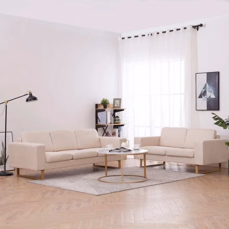 Maison Exclusive - Set Divani 2 pz in Tessuto Crema