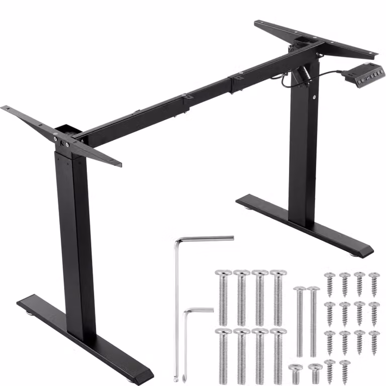 Struttura per scrivania - Acciaio al carbonio laminato a freddo - Struttura per scrivania elettrica - Compatibile con piani di lavoro di dimensioni da 100 a 180 cm
