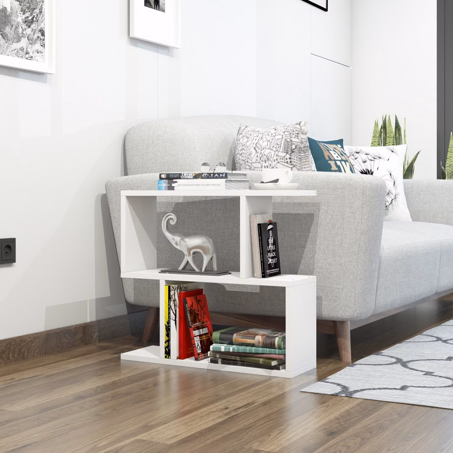 Skye Decor, Lale- Lale DCM, bianco, tavolini, 55x60x20 cm, 100% pannello di particelle rivestito in melamina