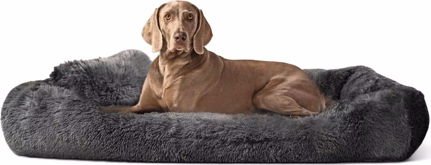 tierlando® Lettino ortopedico per cani PEDRO Shaggy a pelo lungo - Dimensioni: 160x110cm | Colore: 02 Graphite