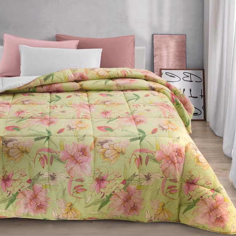 Coperta da tappeto, 260x260 cm, motivo floreale, giallo, 300 g/m², ipoallergenica