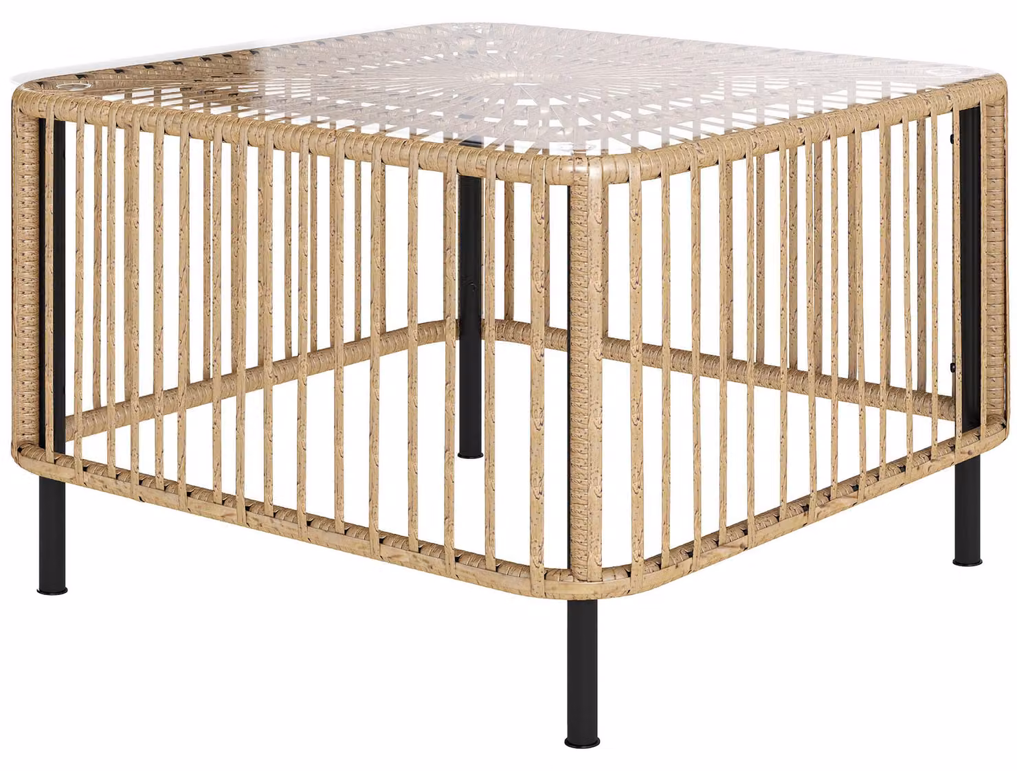 Tavolino da giardino in rattan sintetico Outsunny, 65 x 65 x 43 cm, resistente alle intemperie