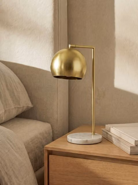 Lampada da tavolo moderna in marmo e metallo dorato Kenay Home