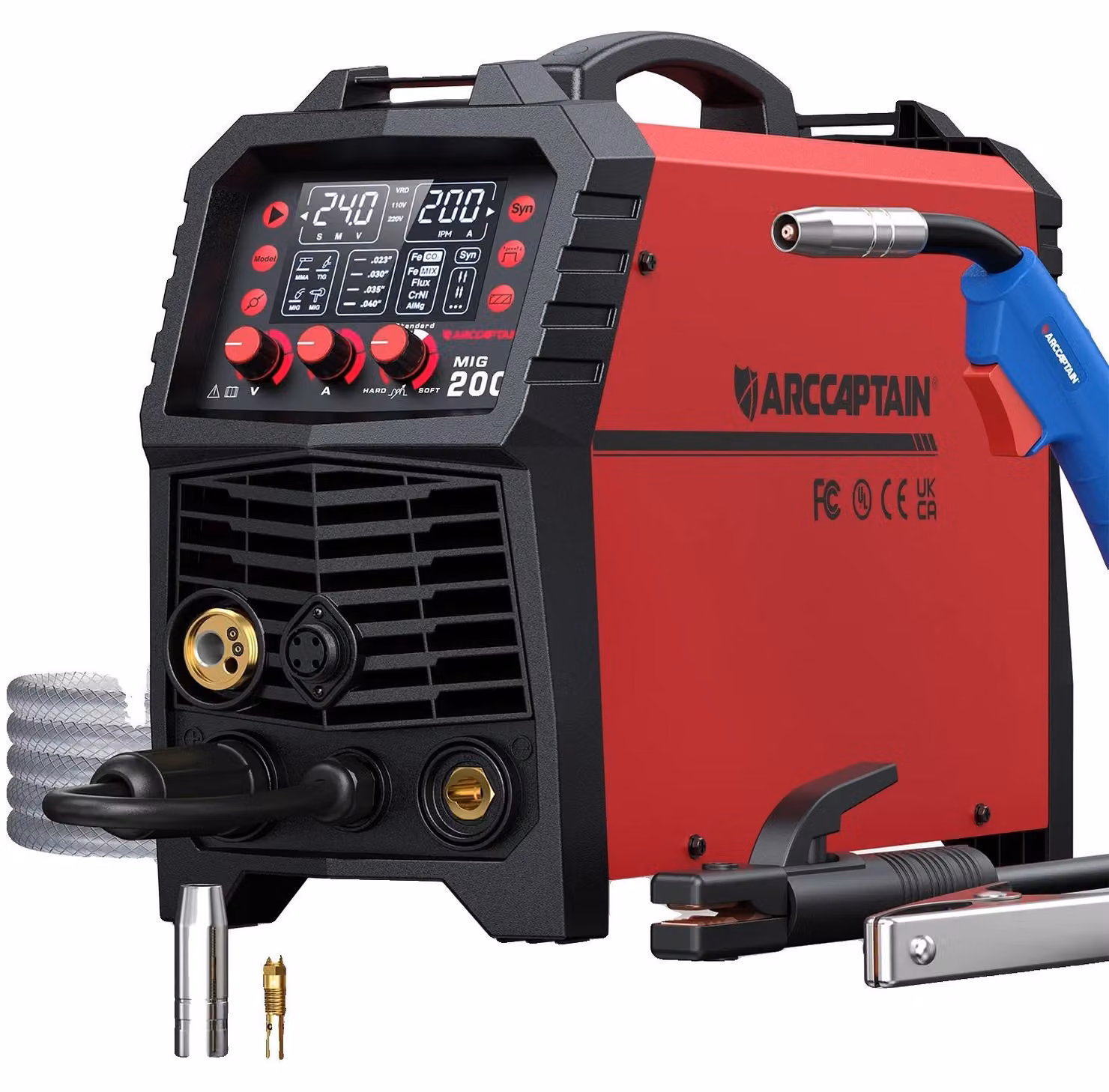 Saldatrice MIG, multifunzione, potenza di uscita 200A, spina europea 220V-240V