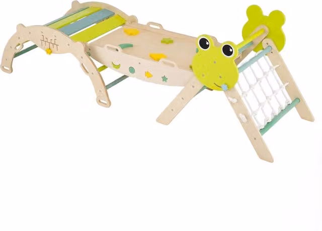 Set di arrampicata Montessori Design Mania in legno pieghevole, multicolore