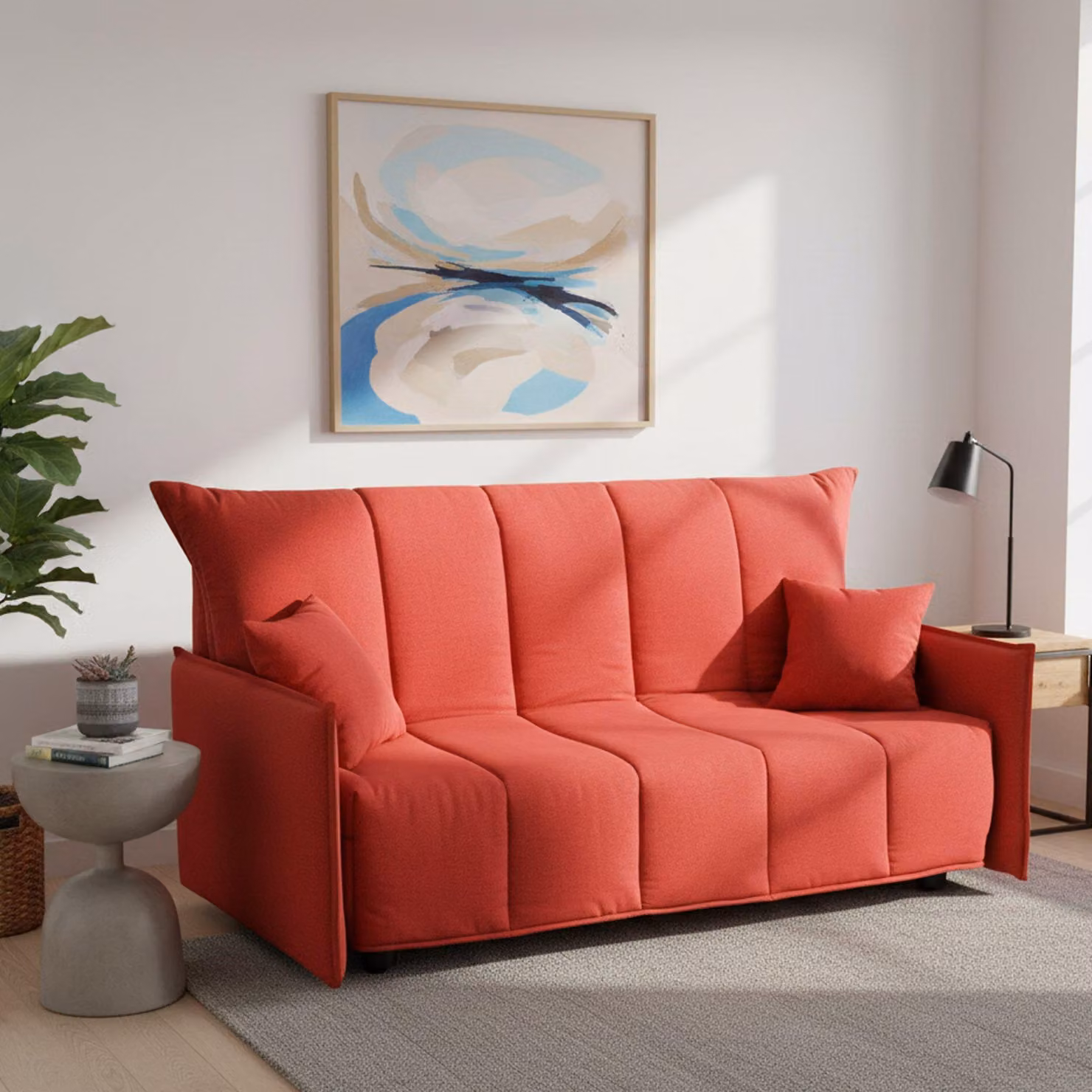 Talamo Italia Divano Letto 3 Posti Ardis 90x190 cm Nero, Sfoderabile Rete Letto Elettrosaldata, Materasso Indeformabile  Italy