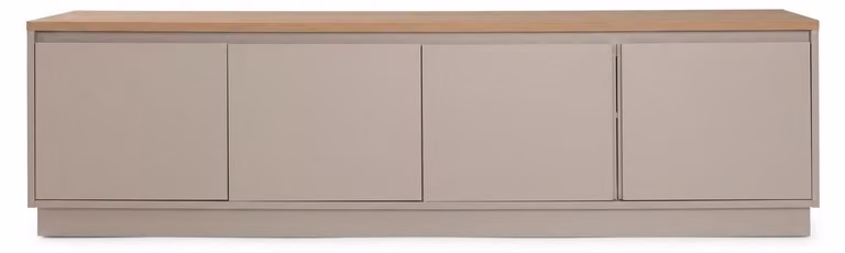 Mobile TV in legno, color beige, lussuoso e moderno, con cassetti