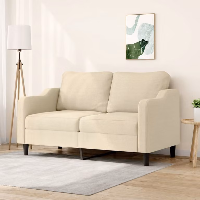 Maison Exclusive - Divano a due posti color crema, 140 cm, in tessuto