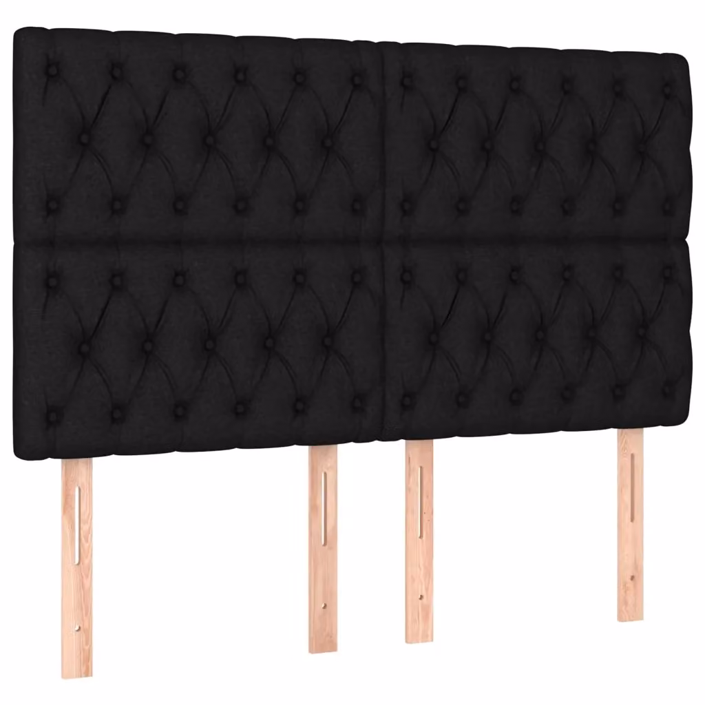 Testiera per letto imbottita vidaXL in tessuto nero L: 144 cm, P: 7 cm, H: 118/128 cm – 3