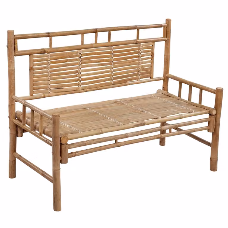 Panca da giardino The Living Store con cuscino in bambù da 120 cm