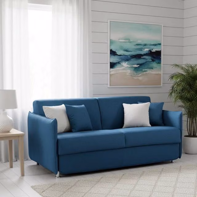 Divano Letto Cecina DMORA 3 Posti Sfoderabile Made in Italy Blu L: 200 cm, P: 95 cm – 1