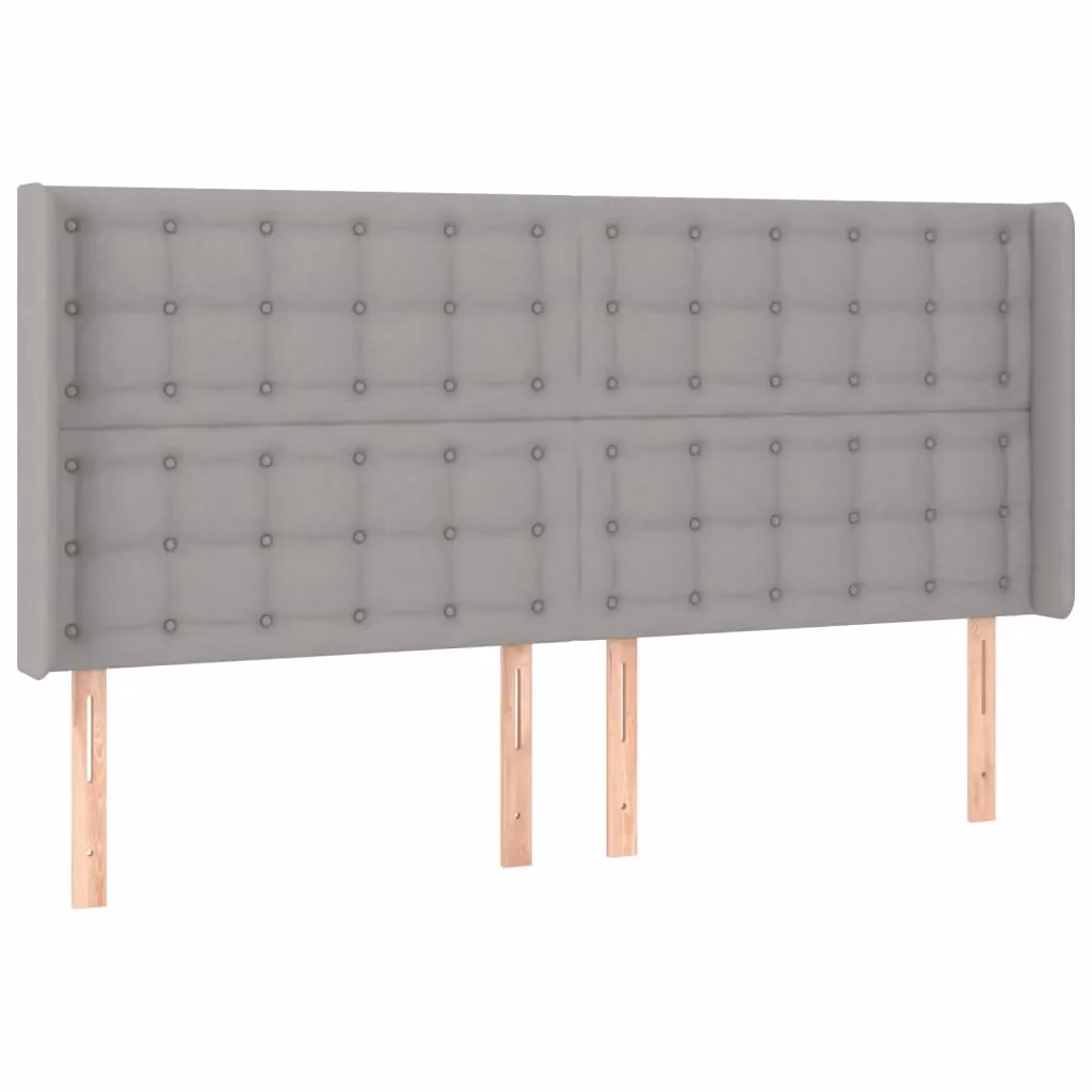 Testiera con Orecchie Design Mania in Tessuto Grigio Chiaro L: 163 cm, P: 16 cm, H: 118/128 cm – 2