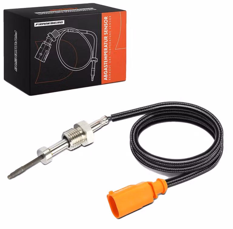 Sensore di temperatura, filettatura M14x1,5, lunghezza del cavo 985 mm, connettore a forma di "D", 2 contatti, chiave di serraggio di dimensioni 17