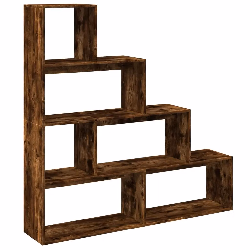 Libreria a scala Design Mania con 4 ripiani in MDF, colore Rovere Fumo, L 143,5 cm x P 29 cm x H 143,5 cm – 2