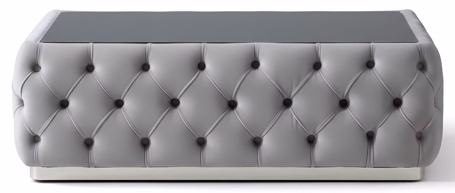 Tavolino da salotto in stile moderno, colore beige, morbido velluto, design nuovo