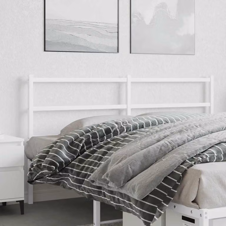 Testiera di ricambio in metallo vidaXL, colore bianco laccato, per letto 160x200 cm