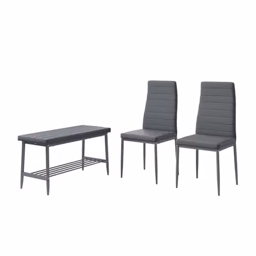 Vicco Set di panca e sedie Grand, Grigio, 85 x 46.5 cm