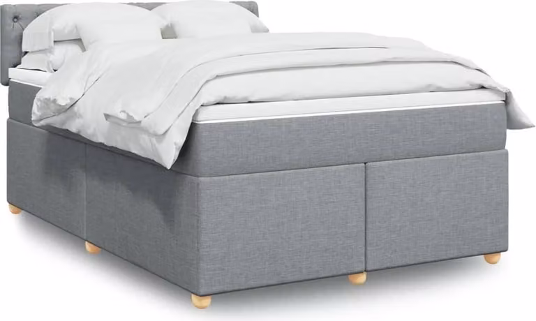 Maison Exclusive - Giroletto a Molle con Materasso Grigio Chiaro 140x200cm Tessuto