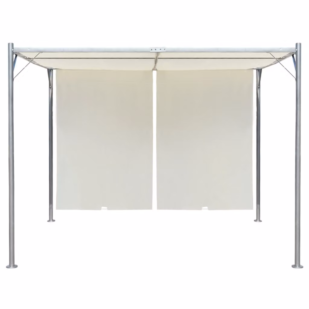 Pergola VidaXL con tetto regolabile, bianco crema, 3x3 m, in acciaio