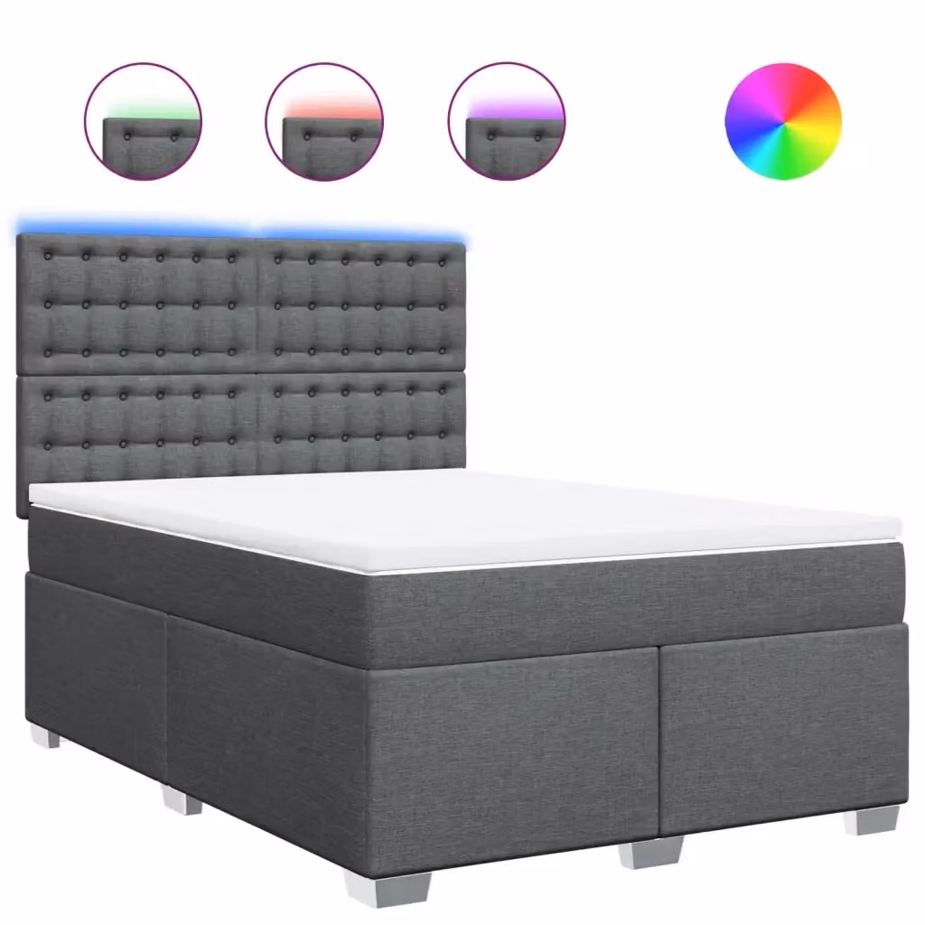 Letto Ibrido Moderno vidaXL con Materasso Grigio e Struttura in Legno di Pino L/P/H: 140 x 200 x 150,5 cm – 2