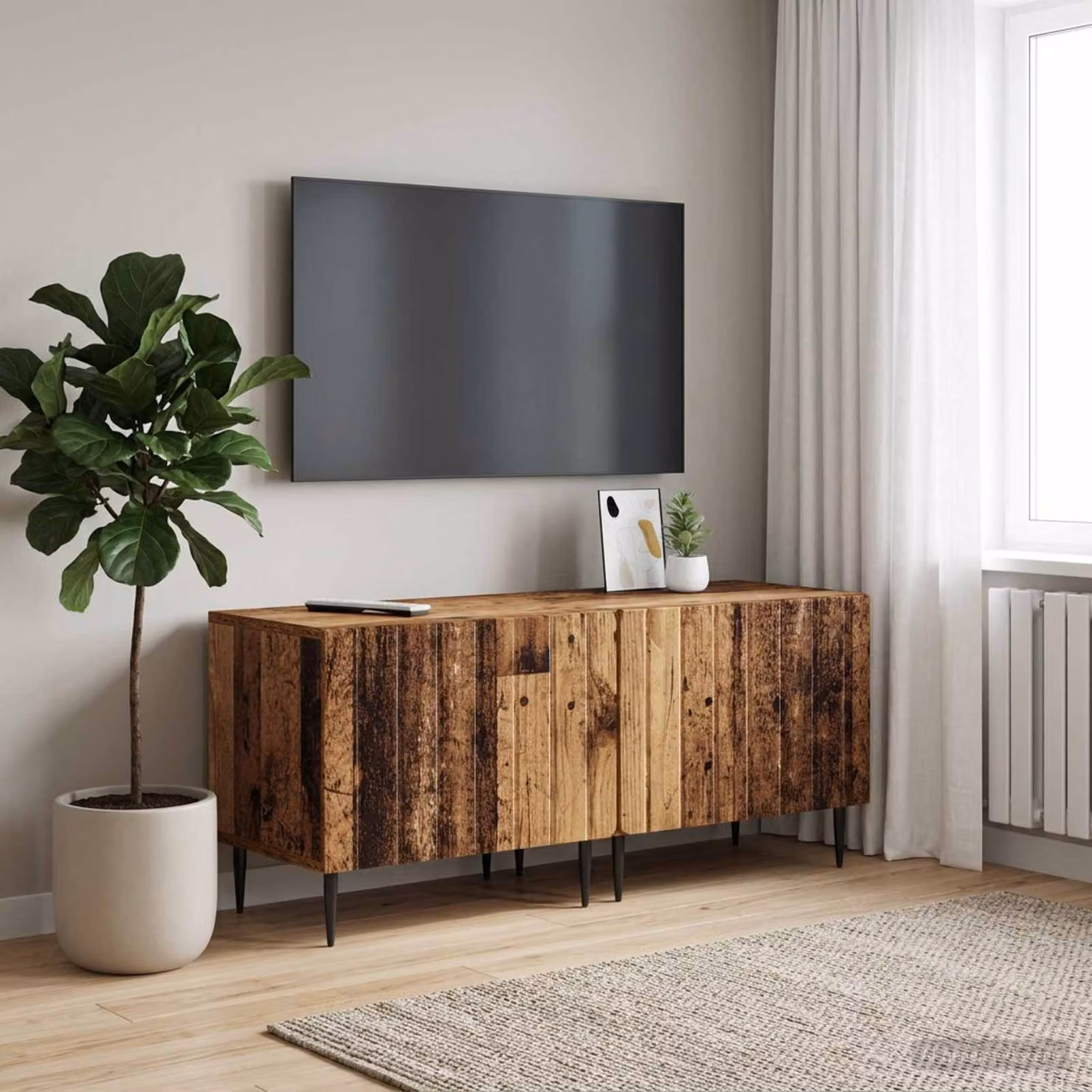 Mobile TV moderno vidaXL in legno ingegnerizzato color marrone opaco