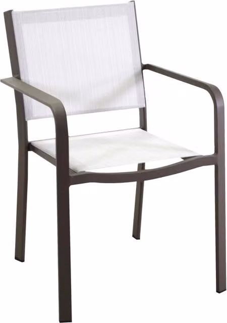 Sedia da Giardino 55x61xh84,5 cm in Alluminio e Texilene El Paso Marrone