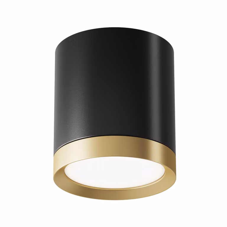 Plafoniera, alluminio, 1 luce, oro nero, D 8,5 cm