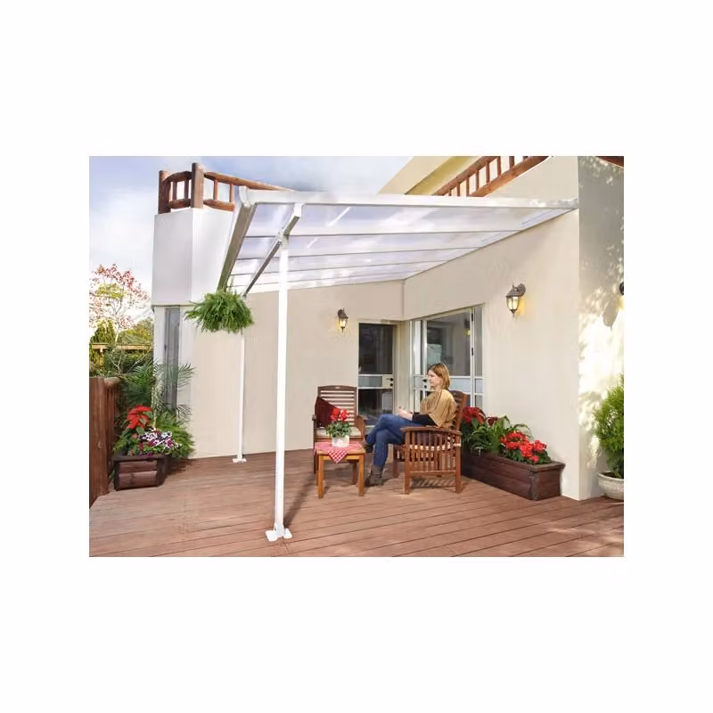 Tetto per terrazza Couv'Terrasse FERIA Palram in alluminio e policarbonato bianco 3x3 m – 2