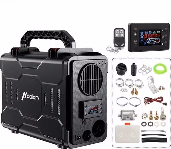 Stazione di riscaldamento portatile - riscaldamento ausiliario - 12V 5kW - colore nero