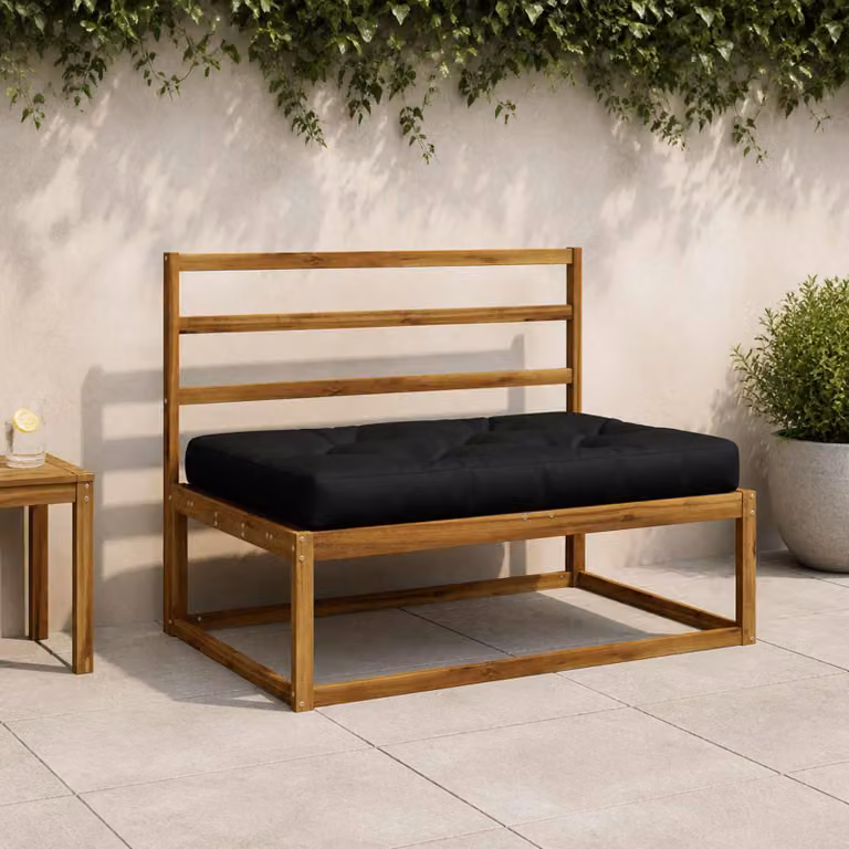 vidaXL Cuscino per Pallet VIANEN Nero in Poliestere L: 120 cm, P: 80 cm, H: 12 cm