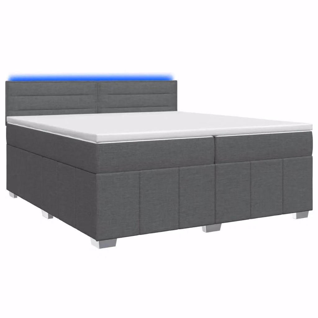 Letto box spring ibrido vidaXL con materasso a molle insacchettate e base a sollevamento, Grigio, L/P: 200 x 200 cm – 2