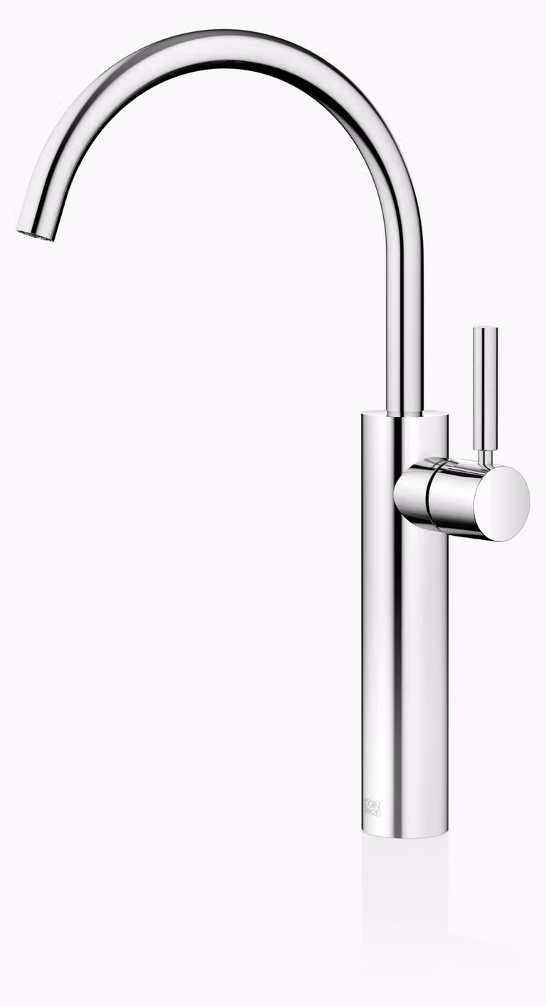 Dornbracht META Mitigeur monocommandé pour lavabos avec pied surélevé, sans garniture d'écoulement, saillie 201mm, 33534661-00, 33534661-00