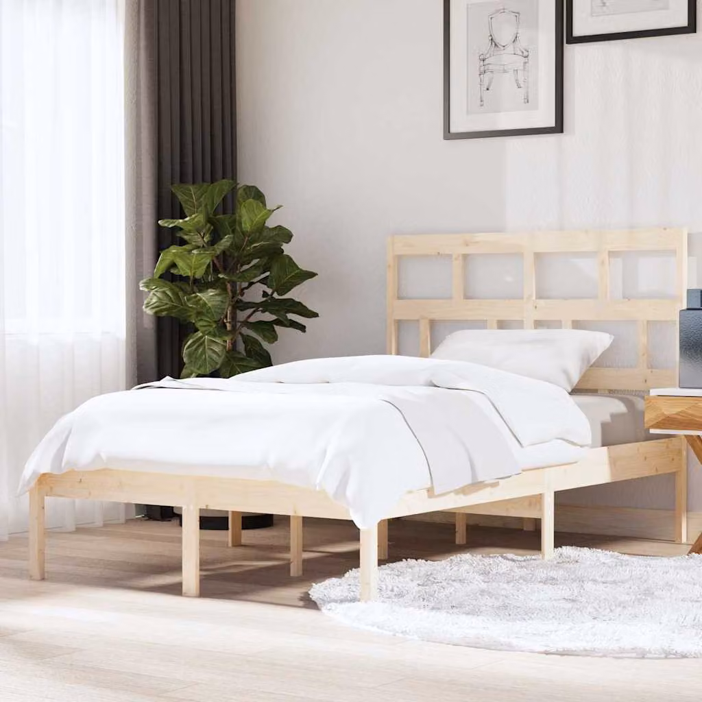 vidaXL Giroletto in Legno Massello di Pino Rustico con Doghe Fisse L/P/H: 200 x 140 x 146 cm – 1