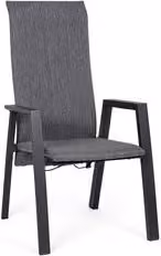 Sedia sdraio da giardino Bizzotto Ethan in metallo e textilene colore antracite opaco