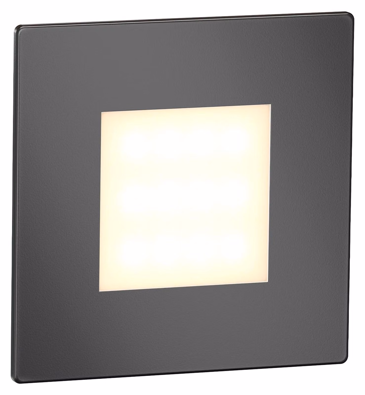 Lampada da parete a LED, quadrata, color antracite, 85x85 mm, luce bianco caldo