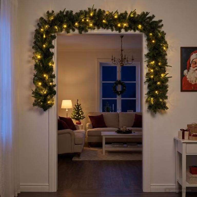 vidaXL Ghirlanda di Natale Verde 270 cm PVC e PE 50 LED