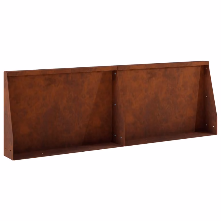 Set di 2 pezzi di aiuole rialzate vidaXL in acciaio Corten color marrone, L: 60 cm, P: 12 cm, H: 40 cm