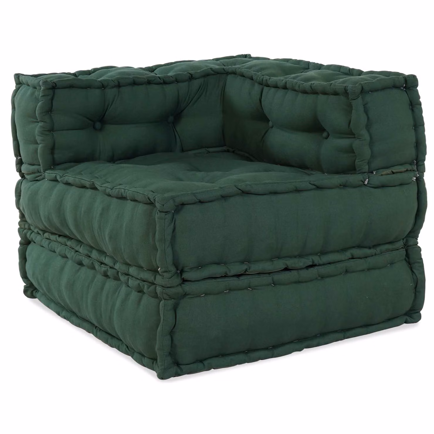 Set di 2 unità di divano modulare vidaXL in tessuto verde per soggiorno o giardino L/P/H: 140 x 70 x 56 cm
