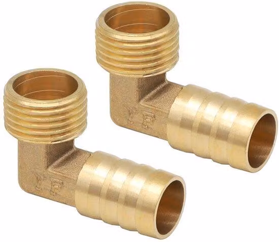 Raccordi in ottone a 90 gradi con attacco filettato da 1/2 pollice - confezione da 2 - collegamento per tubo da 16 mm - materiale resistente