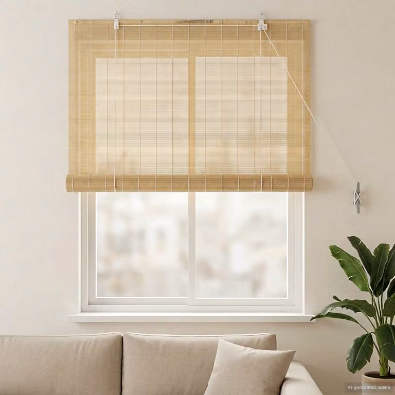 vidaXL Tenda a rullo Naturale 110 x 160 cm Bambù