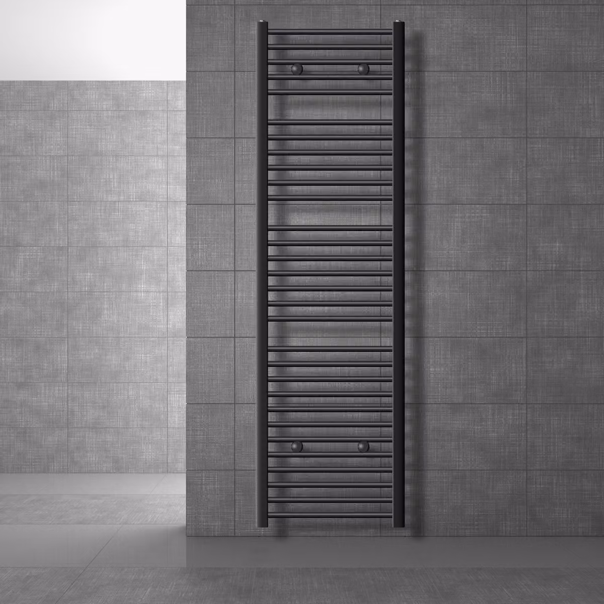 LuxeBath radiatore bagno Sahara, 500x1800 mm, antracite, diritto con attacco laterale, senza elemento riscaldante