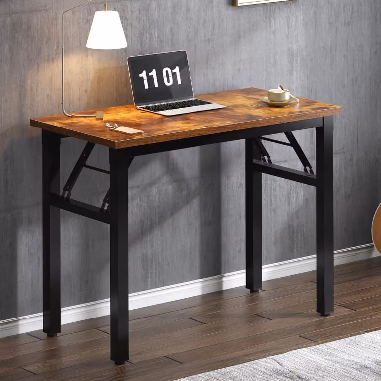 Scrivania pieghevole per computer, dimensioni 80x40 cm, finitura rovere vintage/nero