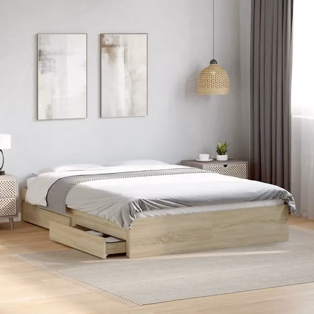 Giroletto Cassetti Rovere Sonoma 120x200 cm Legno Multistrato 3280666