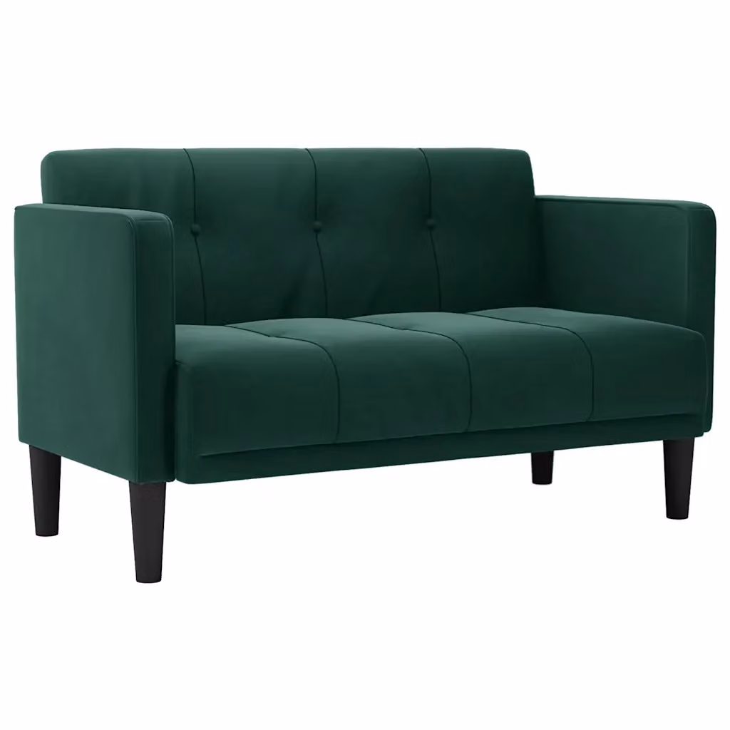 Divanetto moderno vidaXL in velluto verde per il tuo soggiorno L: 124 cm, P: 74,5 cm, H: 67 cm – 2